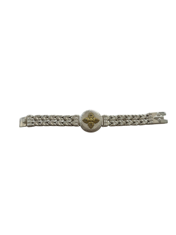 GOLD CROSS MEDALLION BRACELET