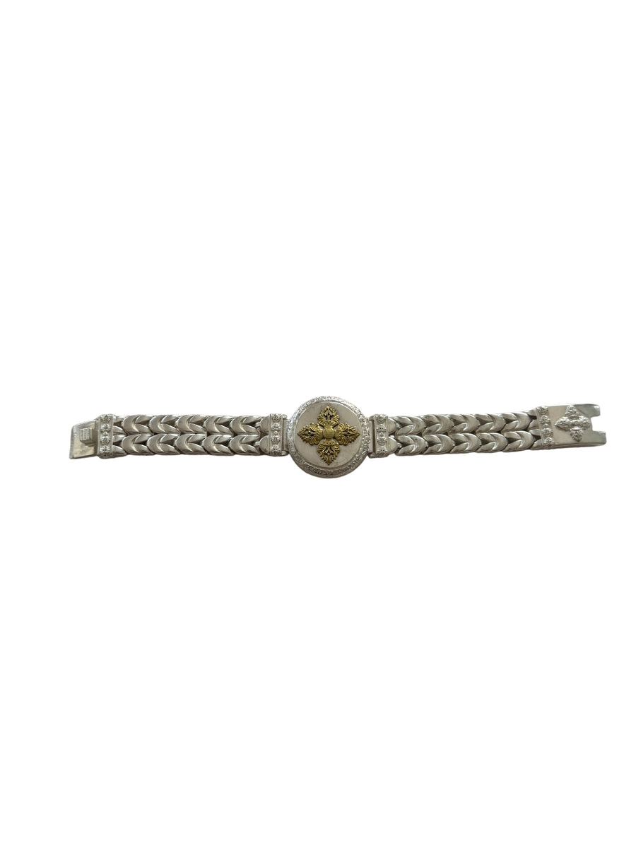 GOLD CROSS MEDALLION BRACELET