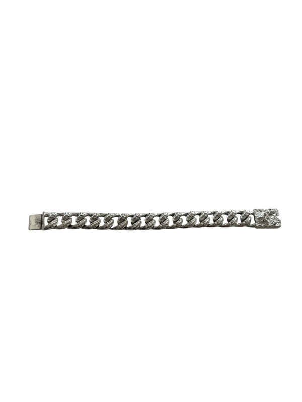 SKULL CLASP CURB CHAIN BRACELET
