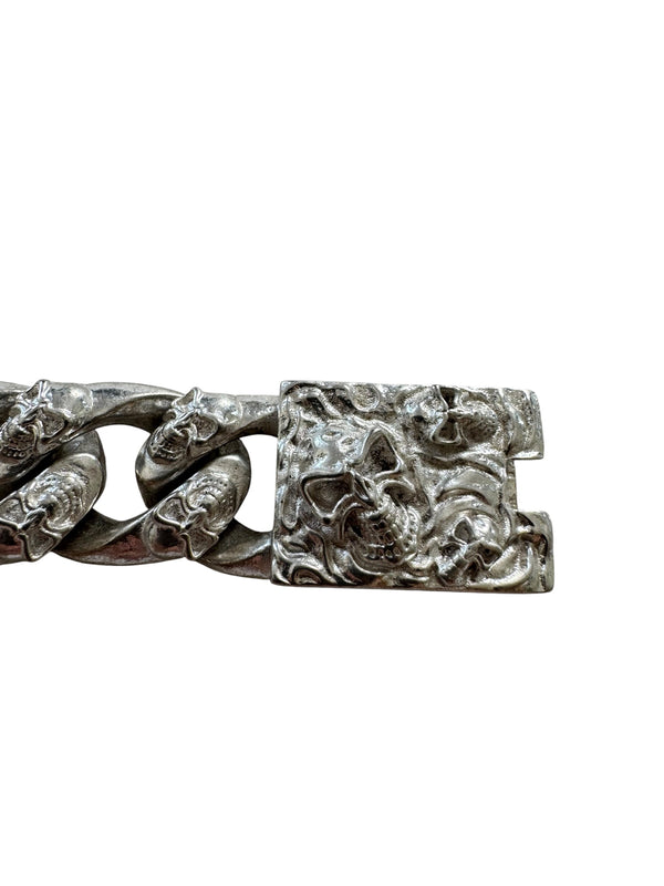 SKULL CLASP CURB CHAIN BRACELET, alternate view