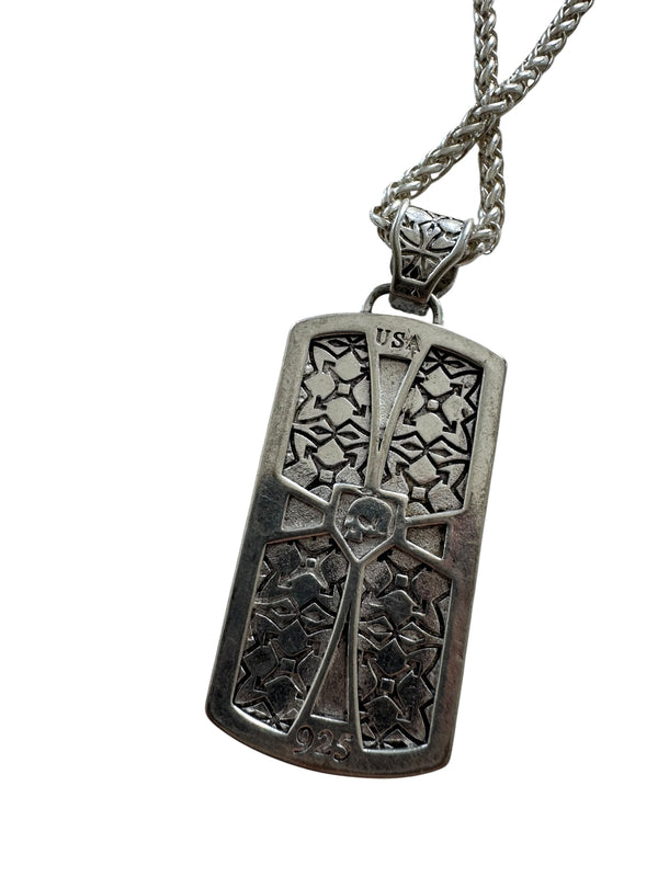 FLEUR CROSS TAG NECKLACE, alternate view