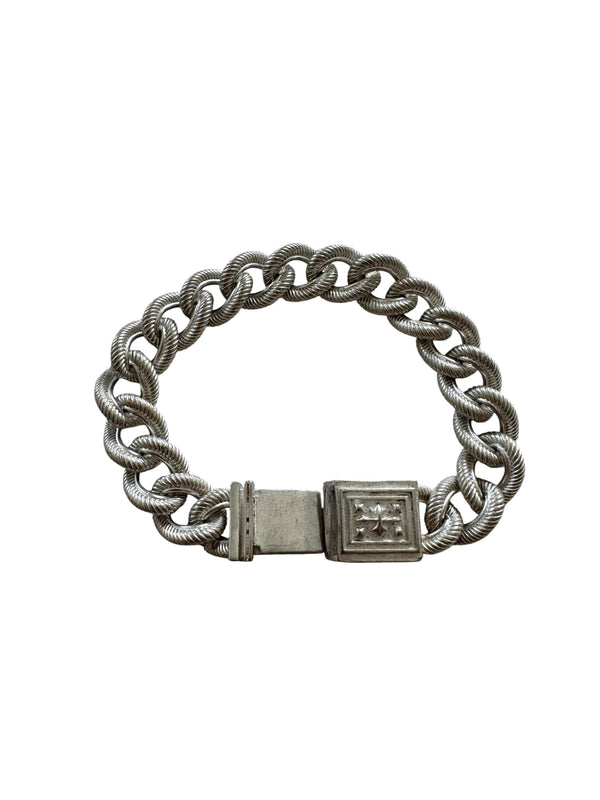 CROSS PLAQUE ROPE CHAIN BRACELET