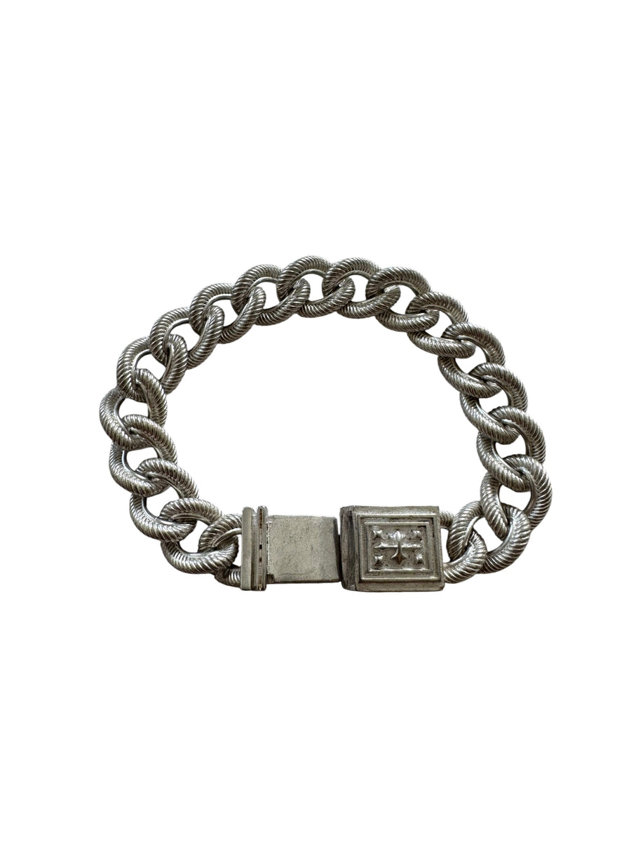 CROSS PLAQUE ROPE CHAIN BRACELET