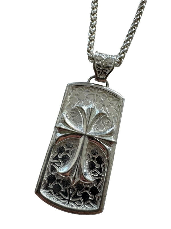FLORAL CROSS TAG NECKLACE, alternate view